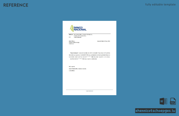 Beispiel für die Schließung der Nationalbank von Costa Rica (Vorschau)